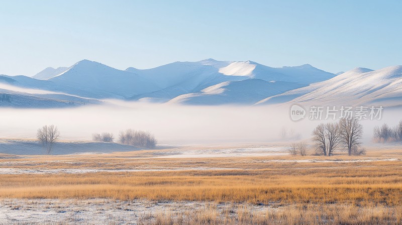 雪原晨雾