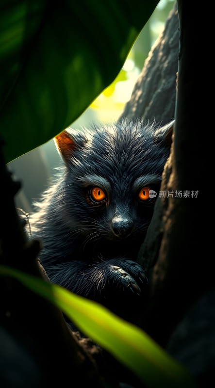 神秘黑猫探出头