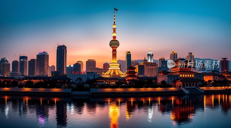 东方明珠与城市夜景