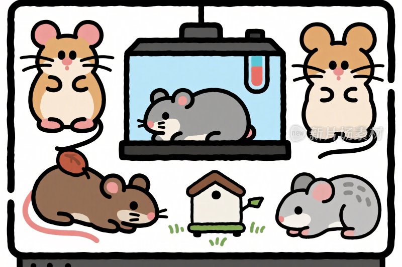 卡通仓鼠宠物场景