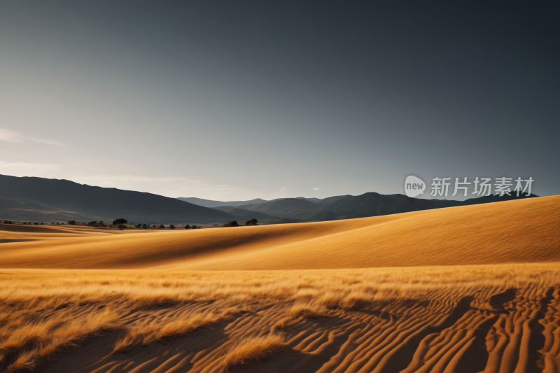 有几座山丘的沙漠的景色高清风景图片