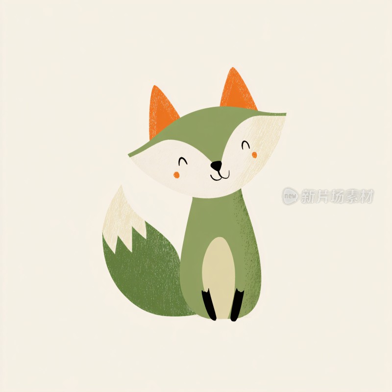 可爱的卡通狐狸插画
