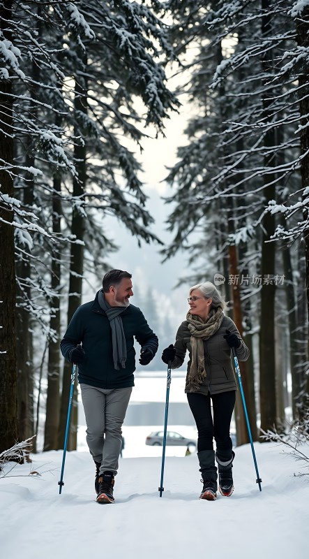 雪地漫步享受冬日宁静时光
