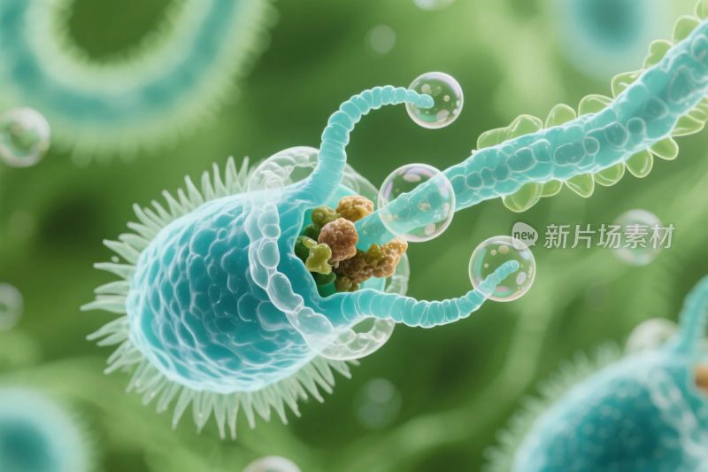 微观微生物细胞插画