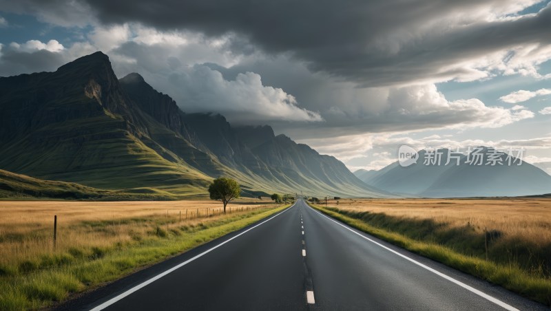 一条漫长的路高清风景图片