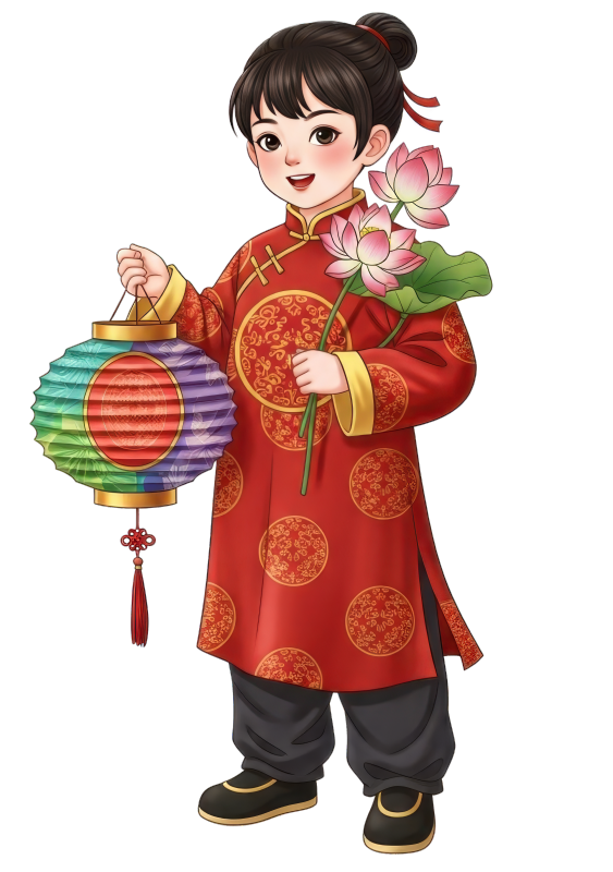 提着灯笼的国潮女孩