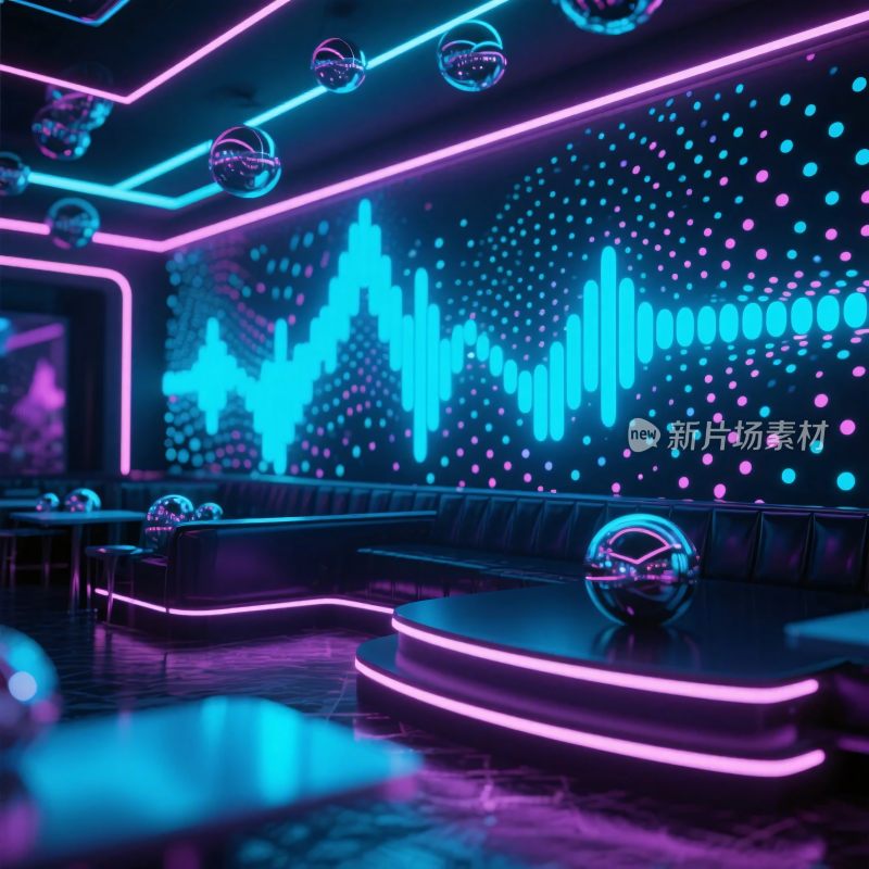 未来感霓虹夜店场景