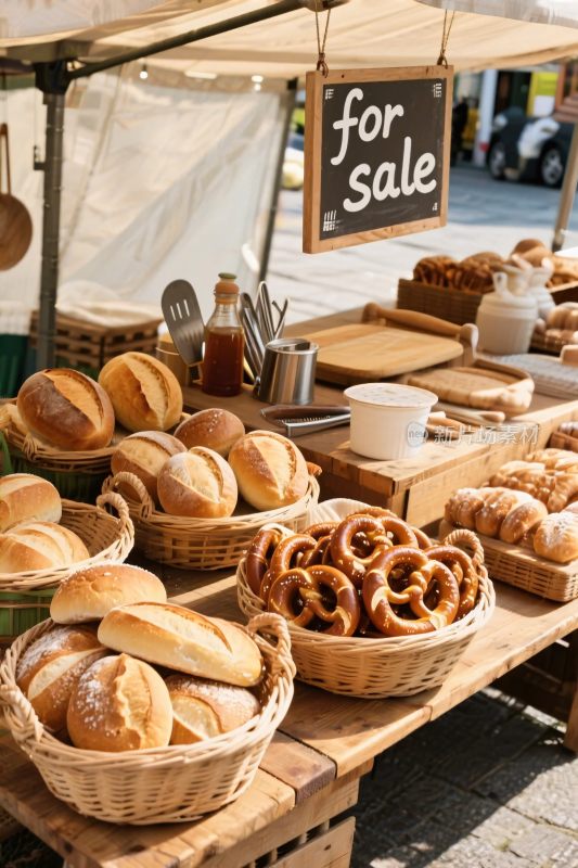 集市面包售卖摊位