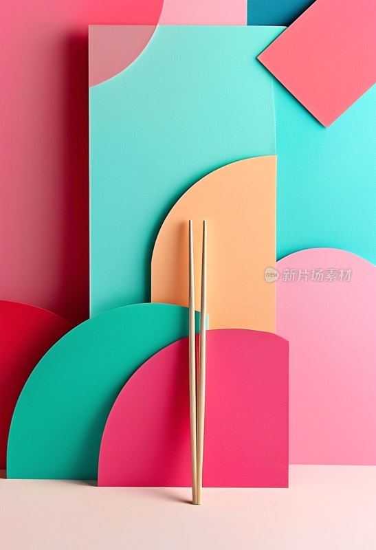 时尚筷子拼贴设计