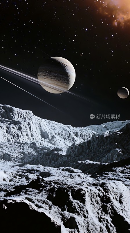 星河浩瀚神秘星球与璀璨星空共舞