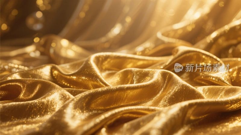 金色绸缎布料特写