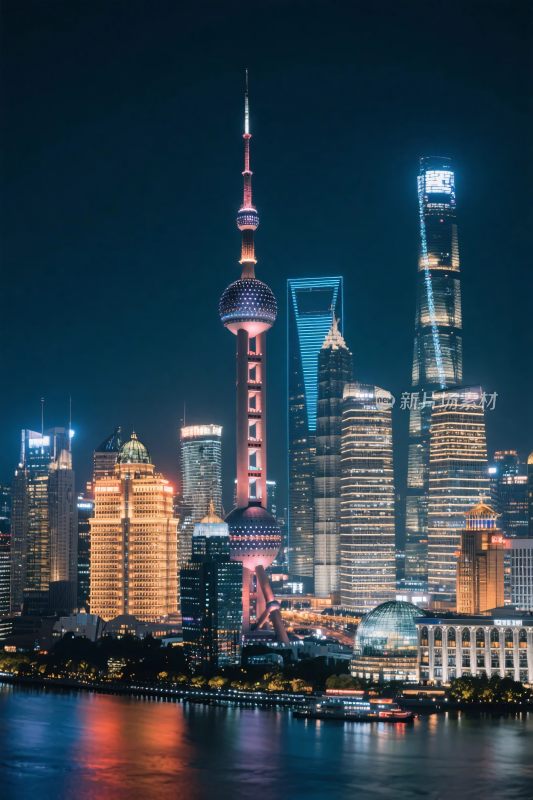 上海陆家嘴夜景建筑群