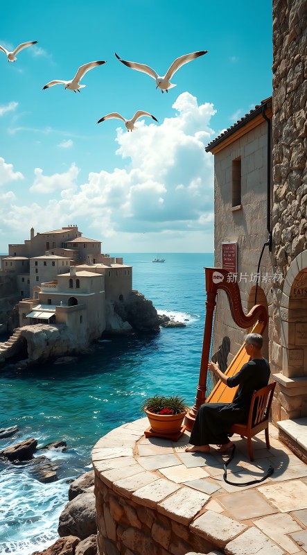 海边的竖琴演奏者
