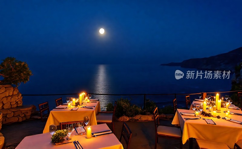 海景烛光晚餐浪漫夜景尽收眼底