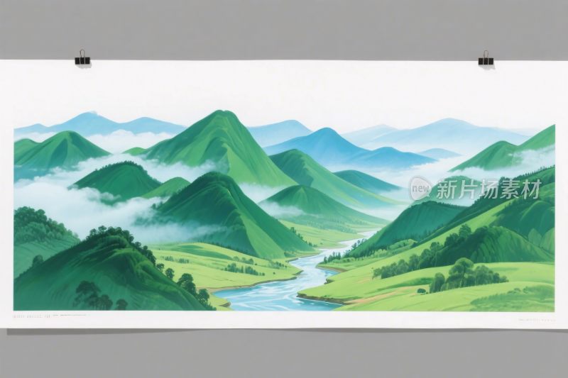 山水风景插画