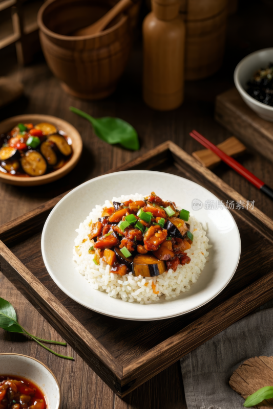 鱼香茄子饭中国传统经典美食中式家常美味