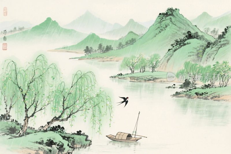 水墨山水风景图