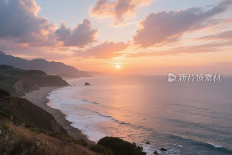 海边壮丽日落美景
