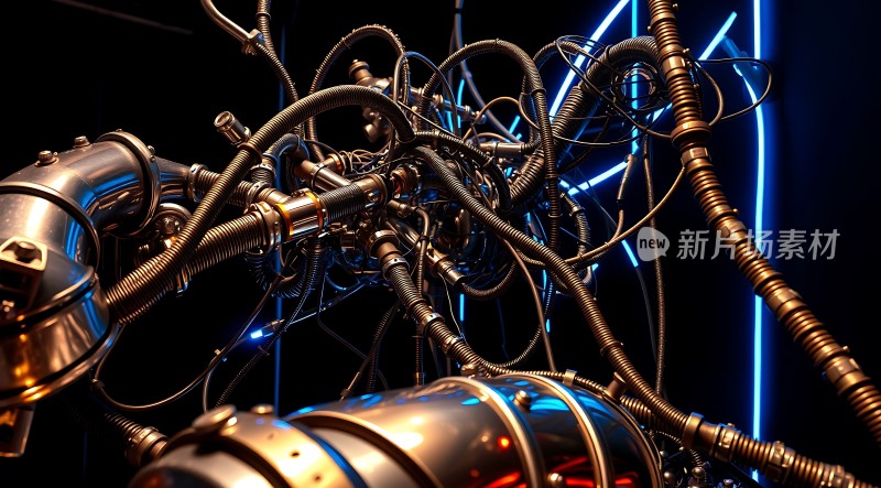 机械世界金属与光线的交织