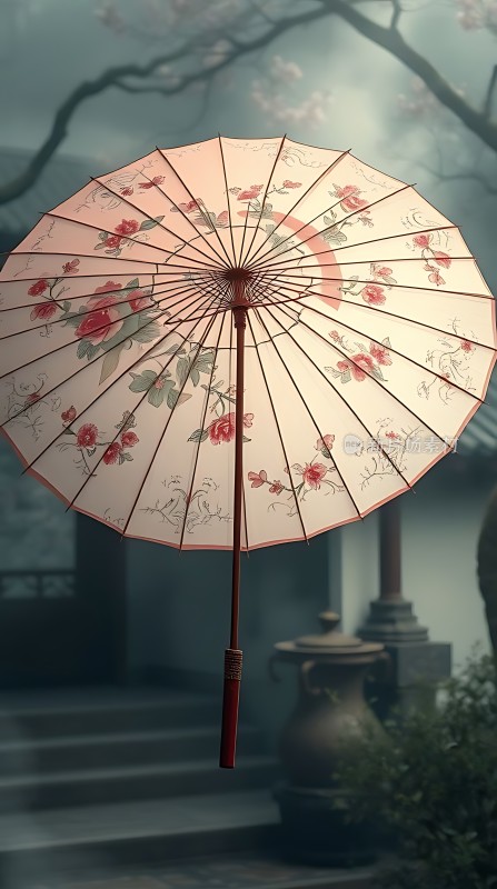 古风油纸伞下的诗意春光