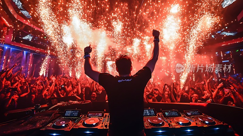 DJ掌控夜店观众欢呼雀跃