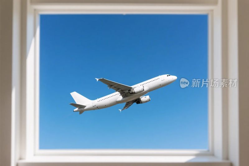 飞机窗景蓝天飞行