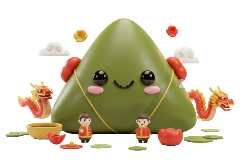 端午节3D卡通粽子元素