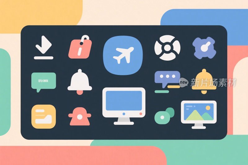 多彩的扁平化图标集合