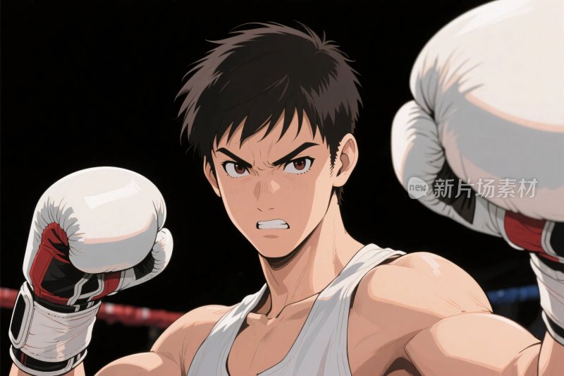 拳击动漫角色插画