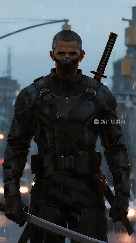 雨夜中的神秘战士