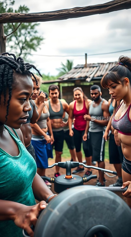 健身教练指导团队锻炼