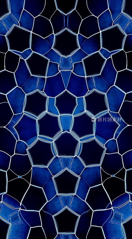 蓝色几何图案