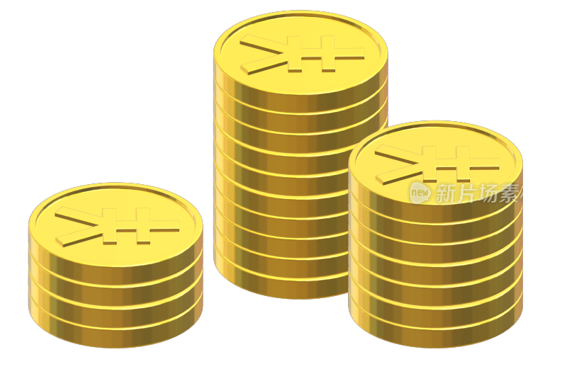 金黄色的钱币金币铜钱铺满地上