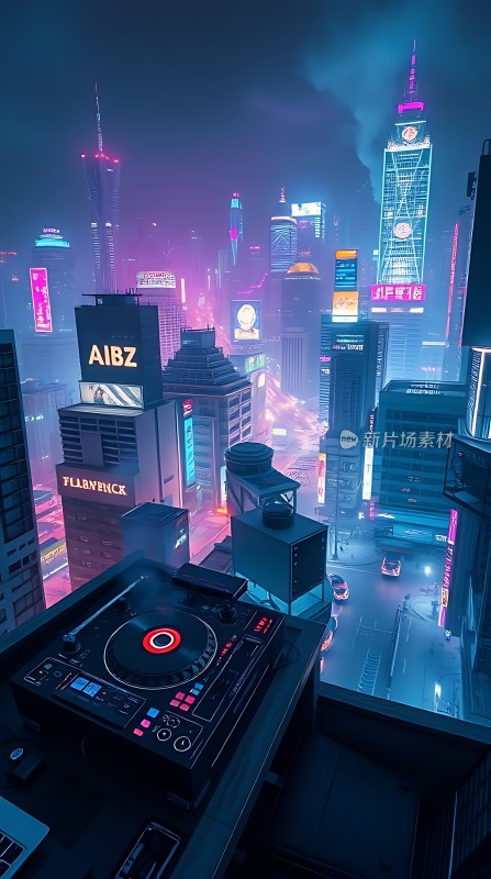 霓虹都市夜色DJ台