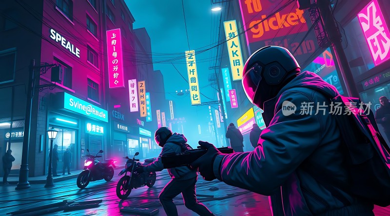 霓虹灯下的街头枪战