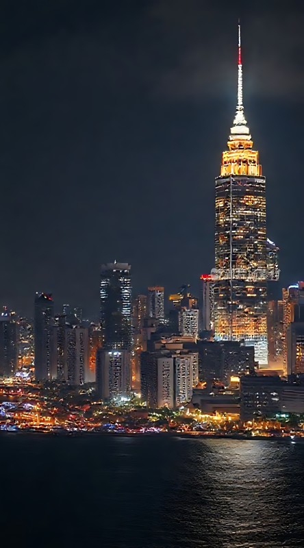 璀璨都市夜景高楼林立灯火辉煌