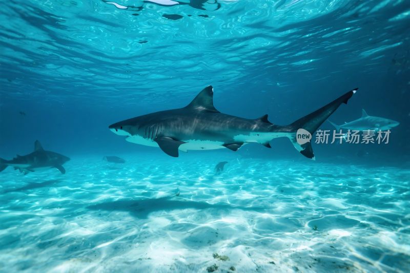 鲨鱼水下场景