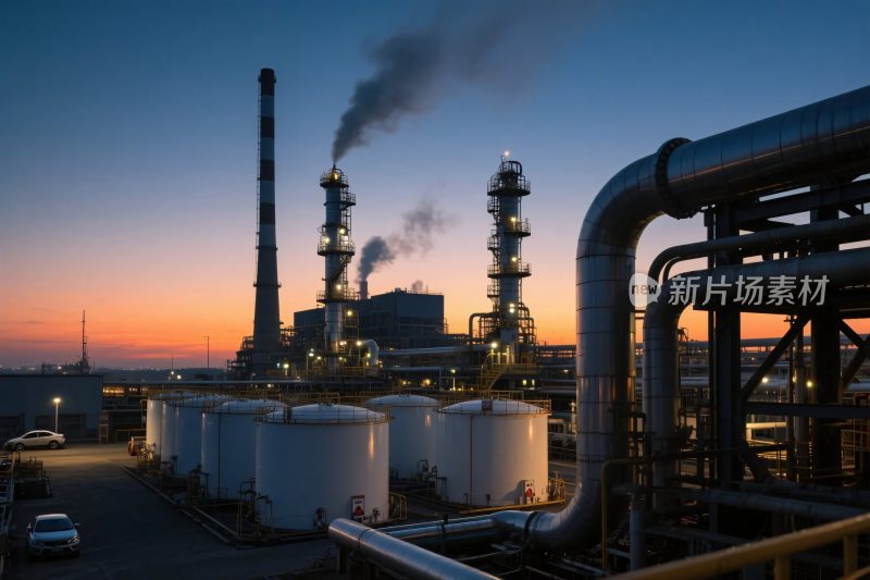 工业厂区工业夜景