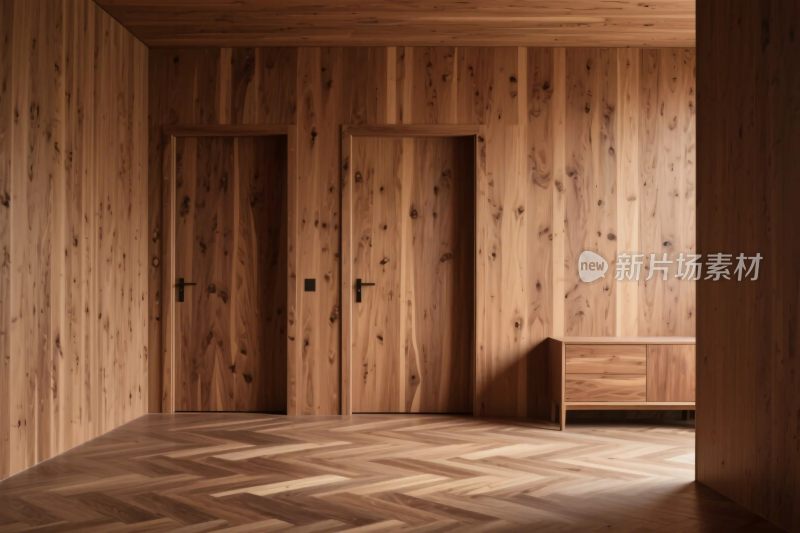 木质室内空间场景