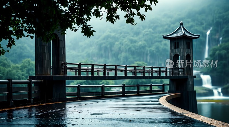 雨后山间小桥