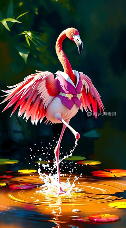火烈鸟优雅起舞