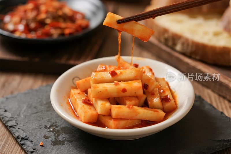 美味辣拌食物特写