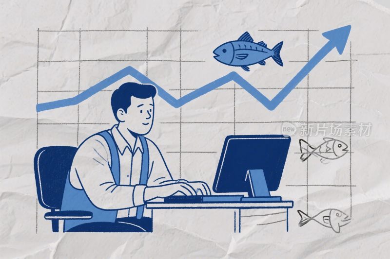 商务办公数据趋势插画