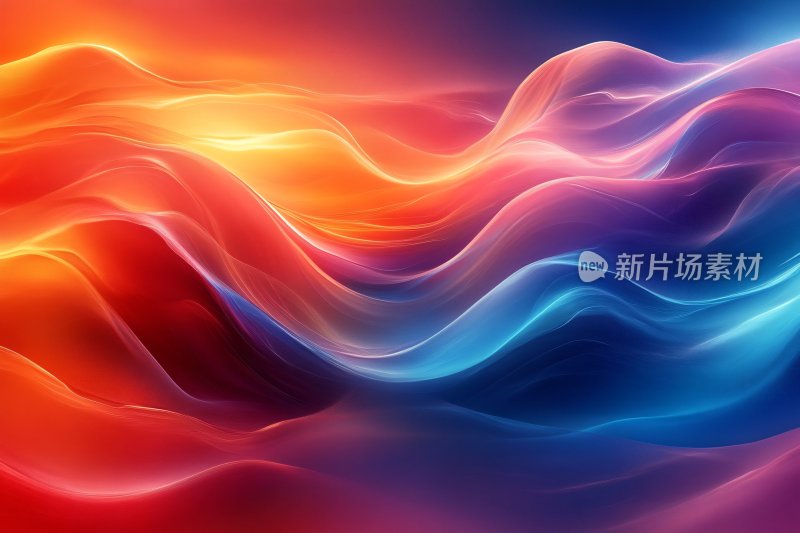 绚丽多彩波浪背景图