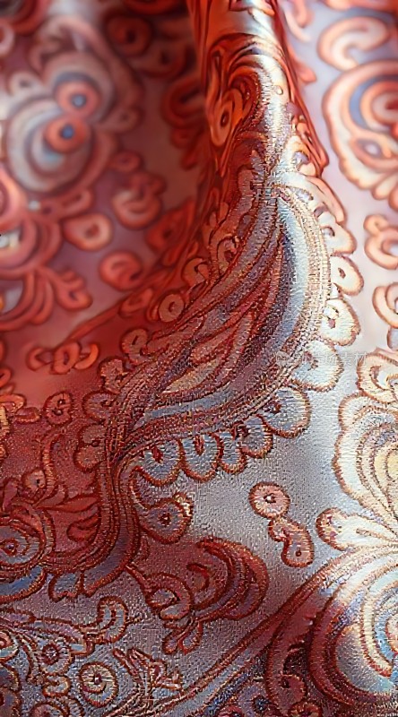 金色花纹布料细节展示