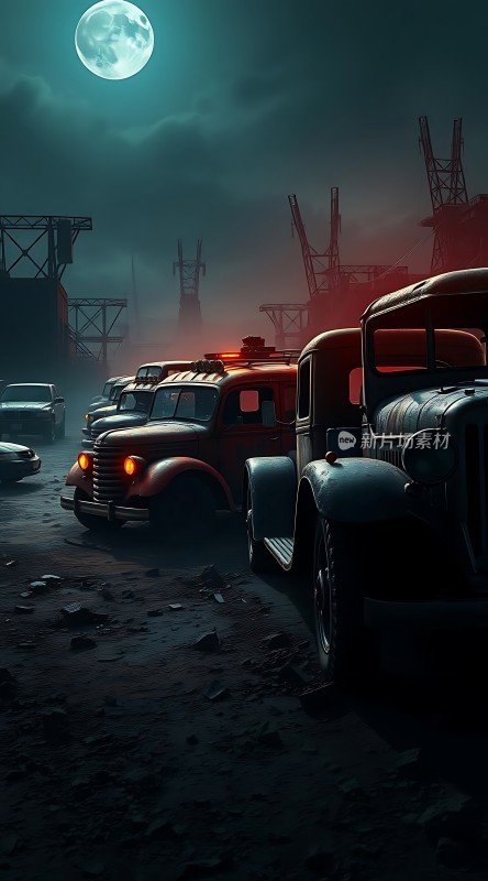 废弃工厂里的卡车之夜