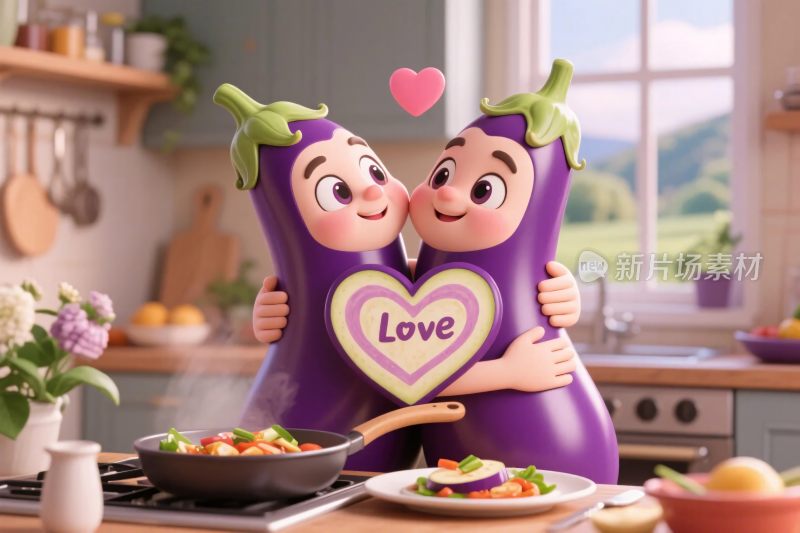 卡通茄子厨房互动