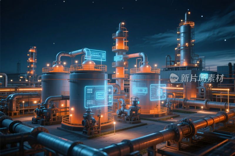 工业设施夜景装置图