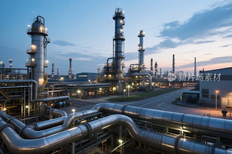 工业生产设施夜景