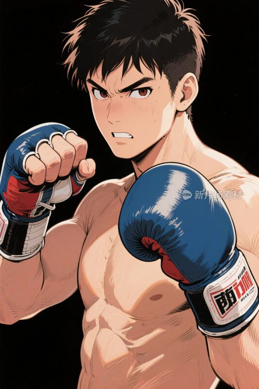 拳击动漫角色插画